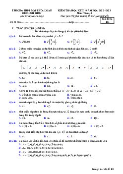 Đề học kỳ 2 Toán 10 năm 2022 – 2023 trường THPT Mai Thúc Loan – Hà Tĩnh