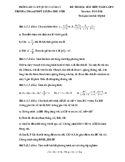 Đề thi HK2 Toán 8 năm 2018 – 2019 trường Lương Thế Vinh – Hà Nội