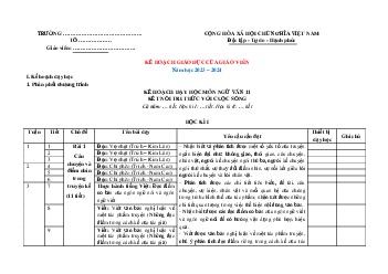 Kế hoạch giáo dục Ngữ văn 11 Kết nối tri thức