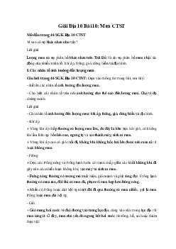 Giải Địa 10 Bài 10: Mưa CTST ( có đáp án)