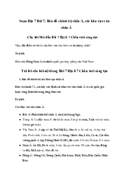 Giải Địa lí lớp 7 Bài 7: Bản đồ chính trị châu Á, các khu vực của châu Á | Chân trời sáng tạo