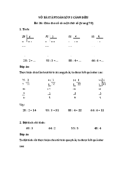 Giải VBT Toán 3 Bài 36: Chia cho số có một chữ số | Cánh diều
