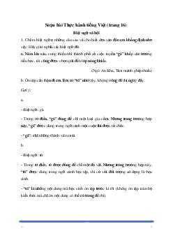 Soạn bài: Thực hành tiếng Việt trang 16 Ngữ Văn 8 | Kết nối tri thức