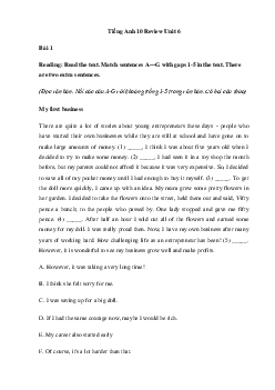 Giải Tiếng Anh 10 Review Unit 6 | Friends Global