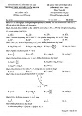 Đề giữa kỳ 2 Toán 11 năm 2024 – 2025 trường THPT Nguyễn Quốc Trinh – Hà Nội có đáp án