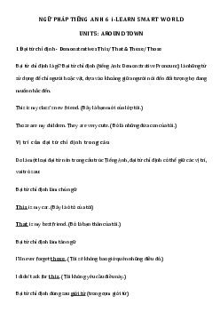 Ngữ pháp unit 5 lớp 6 Around town - Smart World