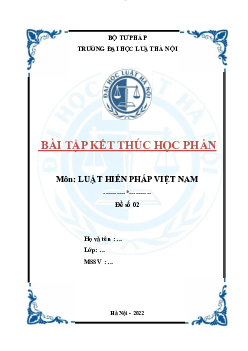 Bài tập kết thúc học phần học phần Luật hiến pháp