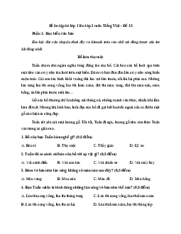 Phiếu bài tập ôn hè lớp 1 lên lớp 2 năm 2024 môn Tiếng Việt - Đề 15