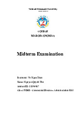 Midterm Exam for Microeconomics | Microeconomics | Trường Đại học Quốc tế, Đại học Quốc gia Thành phố Hồ Chí Minh