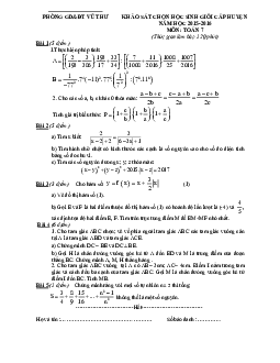 Đề học sinh giỏi huyện Toán 7 năm 2015 – 2016 phòng GD&ĐT Vũ Thư – Thái Bình