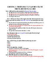 Trắc nghiệm Triết học Chương 1: Triết Học Và Vai Trò Của Nó Trong Đời Sống Xã Hội