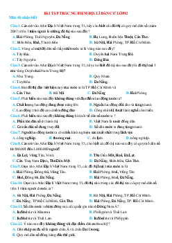 TOP 110 câu trắc nghiệm địa lí dân cư (có đáp án và lời giải)