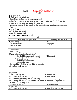 Bài 2 | Giáo án học kì 1 | Toán 1| Kết nối tri thức với cuộc sống (Cả năm)