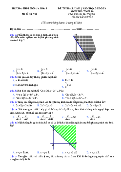 Đề thi KSCL lần 1 Toán 10 năm 2023 – 2024 trường THPT Nông Cống 3 – Thanh Hóa