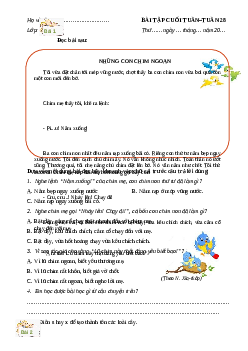 Phiếu Bài tập cuối tuần tiếng Việt lớp 2 học kì 2 | Cánh diều Tuần 28 cơ bản