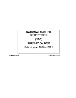 Đề thi chọn đội tuyển học sinh giỏi quốc gia THPT năm 2021 sở GD&ĐT Vĩnh Phúc THPT chuyên Vĩnh Phúc
