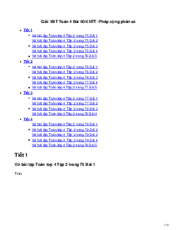 Vở bài tập Toán lớp 4 Bài 60: Phép cộng phân số Kết nối tri thức