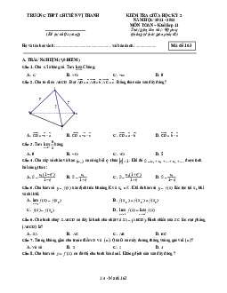 Đề giữa học kì 2 Toán 11 năm 2021 – 2022 trường chuyên Vị Thanh – Hậu Giang