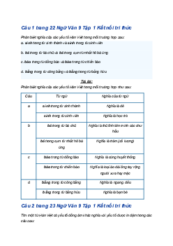 Soạn bài Thực hành tiếng Việt trang 22 | SGK Ngữ Văn 9 Kết nối tri thức (Tập 1)