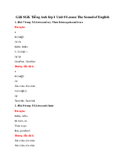 Giải Tiếng Anh lớp 1 Unit 0 Lesson The Sound of English SGK | Explore Our World