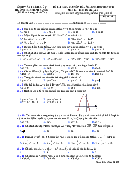 Đề thi KSCL chuyên đề lần 1 năm học 2017 – 2018 môn Toán 10 trường THPT Bình Xuyên – Vĩnh Phúc