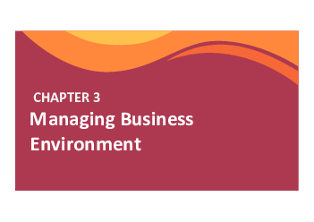 Chapter 3: Managing business environment