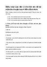 Lập dàn ý cho bài văn kể lại một câu chuyện lớp 4 Kết nối tri thức