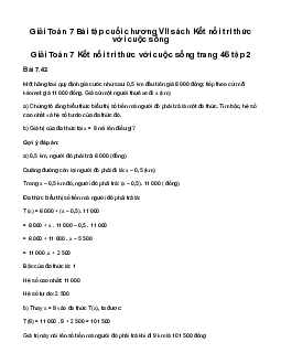 Giải Toán 7 Bài tập cuối chương VII - Kết nối tri thức với cuộc sống