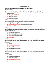 Câu hỏi trắc nghiệm bài học 1 | Môn Dược lâm sàng 1 - Đại học Cần Thơ
