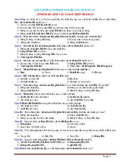 Trắc nghiệm địa 10 bài 19 có đáp án: sự phân bố sinh vật và đất trên trái đất (có đáp án)