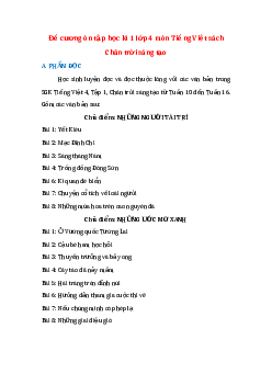 Đề cương ôn tập Tiếng Việt lớp 4 học kì 1 - Chân trời sáng tạo