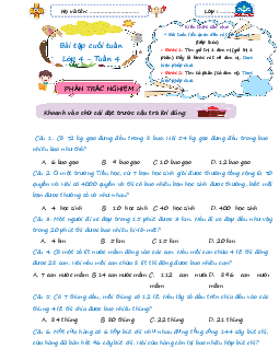 Giải Bài tập cuối tuần lớp 4 môn Toán Chân trời sáng tạo - Tuần 4