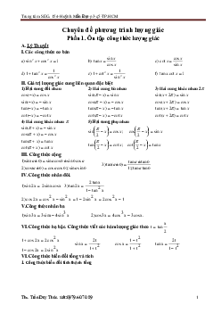 Chuyên đề phương trình lượng giác – Trần Duy Thúc