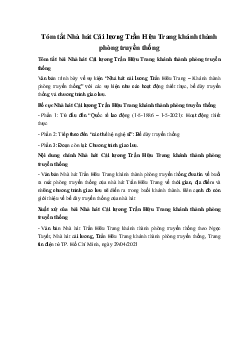 Tóm tắt Nhà hát Cải lương Trần Hữu Trang khánh thành phòng truyền thống Ngữ Văn 10 sách Chân Trời Sáng Tạo