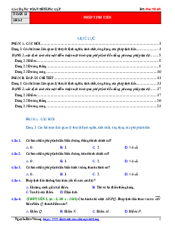 Các dạng toán phép dời hình và phép đồng dạng trong mặt phẳng