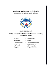 Làm một bài luận liên hệ bản thân liên quan tới 3 hoạt động Quản trị Nguồn nhân lực - Môn Quản trị Nhân lược| Đại học Kinh Tế Quốc Dân