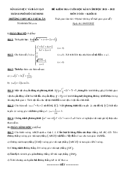 Đề thi học kỳ 2 Toán 11 năm 2021 – 2022 trường THPT Bùi Thị Xuân – TP HCM