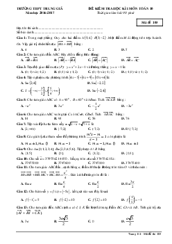 Đề thi HK1 Toán 10 năm học 2016 – 2017 trường THPT Trung Giã – Hà Nội