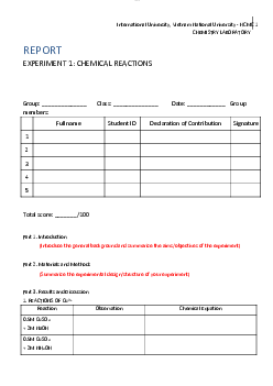 Chemistry lab report 1
