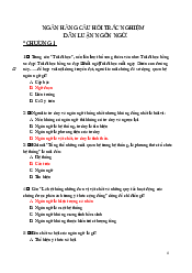 Câu hỏi trắc nghiệm Dẫn luận ngôn ngữ | Trường Đại học Ngoại ngữ, Đại học Đà Nẵng