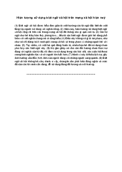 Văn mẫu 8  | Nêu ý kiến về hiện tượng sử dụng biệt ngữ xã hội trên mạng xã hội hiện nay
