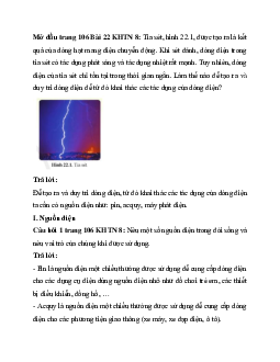 Giải Khoa học tự nhiên 8 bài 22: Tác dụng của dòng điện | Cánh diều