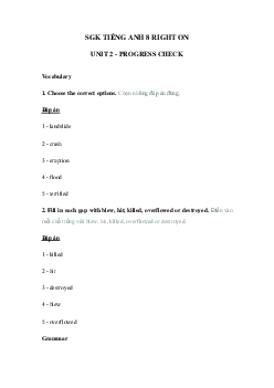 Tiếng Anh 8 Unit 2 Progress check trang 36 37