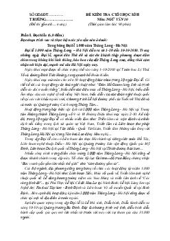 TOP 20 đề kiểm tra học kỳ 2 ngữ văn 10 kết nối tri thức (Có đáp án)