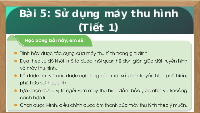 Giáo án điện tử Công nghệ 3 Bài 5 Kết nối tri thức: Sử dụng máy thu hình