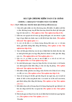 Bài tập chương Kiểm toán tài chính