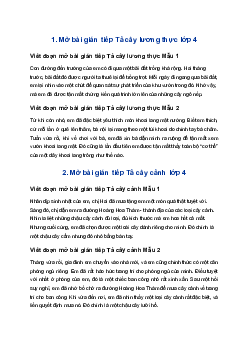 Mở bài gián tiếp Tả một cây hoa hoặc cây ăn quả, cây bóng mát, cây lương thực, cây cảnh | Tập làm văn 4