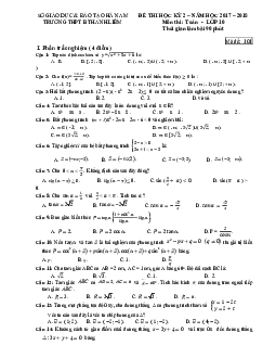 Đề thi học kỳ 2 Toán 10 năm 2017 – 2018 trường THPT B Thanh Liêm – Hà Nam