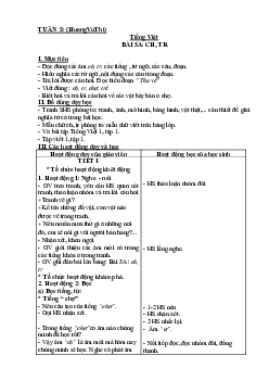 Giáo án môn Tiếng Việt 1 - Tuần 5 | sách Cùng học để phát triển năng lực