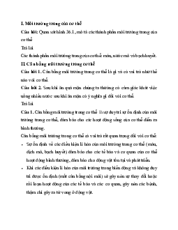 Giải Khoa học tự nhiên 8 bài 36: Điều hòa môi trường trong của cơ thể người | Kết nối tri thức